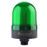 SNT-S715-S-2 Сигнальный маяк 70 мм, куполовидный, монтаж гайкой 22 мм, постоянное свечение, Зелёный , 24V/DC, IP65.