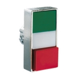 8LM2TBL7213 Толкатель двойной кнопки нажатия с возможностью установки подсветки, в металлическом корпусе, без фиксации, с 1 выступающей и 1 утапливаемой кнопками, (без крепежного основания ..AU120), цвет кнопок: зеленый/красный
