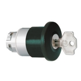 8LM2TB6542G506 Толкатель грибовидной кнопки d=40 мм в металлическом корпусе, для простой остановки, с фиксацией, возврат ключом G506, (без крепежного основания ..AU120), цвет черный