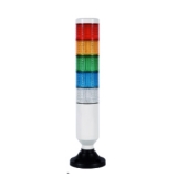 PL4GF-500-RYGBC Светосигнальная колонна d=45 мм, монтаж на пластиковой опоре (MAM-B070B), осн. корп. 89 мм (пластик), 5 модулей (LED) пост./мигающ. свечения: красный/жёлтый/зелёный/синий/прозрачный, питание 12…24VAC/DC, IP63