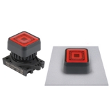 S2PRSU-P3R Кнопочный переключатель, 22/25 мм, выступающий с подстветкой, красный