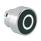 8 LM2T B1102 Толкатель кнопки в металлическом корпусе, утапливаемый, без фиксации, (без крепежного основания ..AU120), цвет черный, с символом "O"