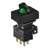 S16SRT-L5GC24 GREEN/2(S-0-R)/1C/LED 24V Селекторный переключатель, прямоугольный, 16 мм