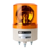 APG-20-Y Проблесковый маячок, диаметр=86мм, плоский плафон, монтаж на стойках, механическое вращение, Лампа накаливания MAB-T15-S-240-08, питание 220VAC, цвет желтый, IP42