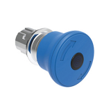 LPSBL6646 Грибовидная, металлическая кнопка Platinum диаметром 40 мм с подсветкой, с фиксацией, возврат поворотом, цвет синий, для простой остановки, (без крепежного основания LPXAU 120M)