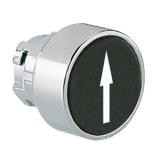 8 LM2T B1152 Толкатель кнопки в металлическом корпусе, утапливаемый, без фиксации, (без крепежного основания ..AU120), цвет черный, с символом "стрелка вверх/вниз"