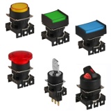 Кнопки, переключатели, монтажное отверстие 16 мм