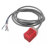 PS-05N Датчик индуктивный в прямоугольном корпусе размер 17x17x28.9 мм, Раст сраб до 5 мм. Выход NPN НО, Питание 12-24VDC, индикатор, кабель 2м  IP-67