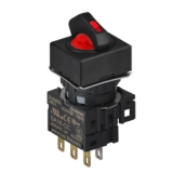 S16SRS-L1RC12 RED/2(0-R)/1C/LED 12V Селекторный переключатель, квадратный, 16 мм