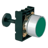 8LM2TR1003 Нажимная кнопка с пружинным возвратом, плоская, в комплекте с монтажным основанием и стержнем, зеленая