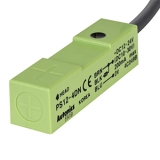 PS12-4DNU Датчик индуктивный в прямоугольном корпусе (чувствительный элемент сверху), расст. сраб. до 4 мм. выход NPN НО, питание 12-24VDC, размер 12x12x45мм, материал корпуса - пластик, индикатор, кабель 2 м