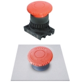 S2ER-E3R Кнопка грибовидная под отверстие d=22/25. Короткая головка d=40, блокировка при нажатии, сброс при повороте. БЕЗ КОНТАТОВ
