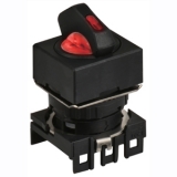 S16SRS-L2R2C12 RED/2(0-S)/2C/LED 12V Селекторный переключатель, квадратный, 16 мм