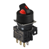S16SR-L4RC24 RED/2(S-0-S)/1C/LED 24V Селекторный переключатель, круглый, 16 мм