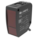 PDB-CC50TGI Лазерный датчик измерения расстояния от 50 до 500 мм, прямоугольный, 650 нм, OLED дисплей, выход 4...20mA + выход PNP/NPN NO/NC, питание 12-24VDC, IP67, кабель 2 м, 4-pin