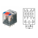 RCM570AC4  Реле перекидной контакт 4C, контакты AgNi, Катушка управления: 24VDC, 6 А, LED+ защитный диод от обратного тока катушки, тестовая кнопка. Weidmueller