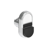 LPSB7214 Двойная кнопка нажатия с одной выступающей и одной утапливаемой кнопками без фиксации, цвета белый-черный, (без крепежного основания LPXAU 120M)