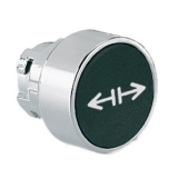 8LM2TB1502 Толкатель кнопки в металлическом корпусе, утапливаемый, без фиксации, (без крепежного основания ..AU120), цвет черный, с со стрелками "открыть двери"