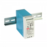 MDR-40-24 Источник питания Mean Well  AC-DC, 40Вт, на DIN рейку, вход 85...264В AC, 47...63Гц, 120...370В DC, выход 24В/1,7А, регулировка 24...30В, изоляция 3000В AC, в кожухе 40х90х100 мм, -20...+70°С