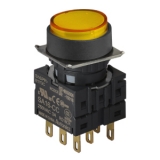 S16PR-E1Y3C YELLOW/3C Кнопочный выключатель, круглый, 16 мм