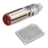 BRQM3M-PDTA-C-P Фотоэлектрический датчик, отражение от рефлектора (отражатель MS-2A в комплекте), корпус латунь М18х1, расст. срабат. до 3 м, 10-30VDC, выход PNP, на свет/на затемнение, регул. чувствит., с разъёмом M12 на корпусе