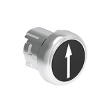 LPSB1152 Нажимная кнопка Platinum диаметром 22 мм, утапливаемая, без фиксации, с пружинным возвратом, символ стрелка вверх, цвет черный, (без крепежного основания LPXAU 120M)