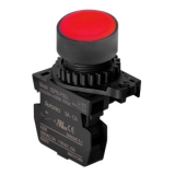 S2PR-P1RA, Кнопки нажатия круглая без подсветки, выступающий тип, диаметр 22/25мм, цвет красный, контакты 1НО