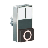 8LM2TB7224 Толкатель двойной кнопки нажатия, в металлическом корпусе, без фиксации, с 1 выступающей и 1 утапливаемой кнопками, (без крепежного основания ..AU120), цвет кнопок: белый/черный, символы I-O