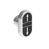 LPSB7191 Кнопка нажатия с двумя плоскими, утапливаемыми кнопками без фиксации, цвета черный-черный с символами стрелки вверх-вниз, (без крепежного основания LPXAU 120M)