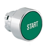 8 LM2T B1163 Толкатель кнопки в металлическом корпусе, утапливаемый, без фиксации, (без крепежного основания ..AU120), цвет зеленый, с символом "START"
