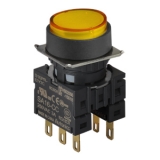 S16PR-E1Y2C YELLOW/2C Кнопочный выключатель, круглый, 16 мм