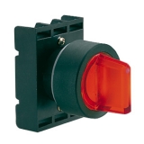 8 LP2T SL1204 Переключатель с подсветкой, пластиковый с короткой ручкой (с крепежным основанием), 2 положения с фиксации 0-1, красный