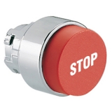 8LM2TB2134 Толкатель кнопки в металлическом корпусе, выступающий тип, без фиксации, (без крепежного основания ..AU120), цвет красный, символ "O"