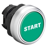 LPC B1163 Толкатель кнопки в пластиковый корпусе, утапливаемый, без фиксации, (без крепежного основания ..AU120), цвет зеленый, с символом "START"