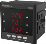 S3I96-CJ 5А К 1RS485 2DO Амперметр 3-х фазный,тип индикатора - LED, питание АС/DC 80-270В, размеры лицевой панели 96х96 мм, вырез в щите 91x91 мм, Выходы: RS485 (протокол Modbus-RTU), 2 реленых выхода: 5A, 250VAC, IP64, Tемпература работы -40..+70C