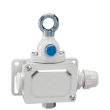 PLN13 13 11 Концевой выключатель канатный кольцевой рычаг для аварийного отключения, с кнопкой переуставки, контакты 1НО+1НЗ группа,  усилие тяги 60Н. вес 250 гр. IP 65