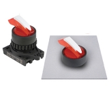 S2SRN-L1BR Селекторный переключатель, 22/25 мм, 2-х позиционный, с самовозвратом, С выступающей длинной ручкой "акула", красный