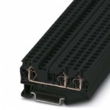 ST 4-TWIN BK Проходные клеммы, Тип подключения: Пружинный зажим, Количество точек подключения: 3, Сечение: 0,08 мм² - 6 мм², AWG: 28 - 10, Ширина: 6,2 мм, Цвет: черный