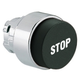 8LM2TB2132 Толкатель кнопки в металлическом корпусе, выступающий тип, без фиксации, (без крепежного основания ..AU120), цвет черный, символ "STOP"