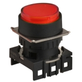 L16RR-ER Сигнальная лампа круглая, монтажное отверстие: d=16 мм, плафон: выступающий, цвет: красный, корпус сигнальной лампы (БЕЗ блока индикации)