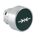 8LM2TB1512 Толкатель кнопки в металлическом корпусе, утапливаемый, без фиксации, (без крепежного основания ..AU120), цвет черный, с со стрелками "закрыть двери"