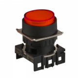 S16PR-E4R Кнопочный выключатель, круглый, 16 мм, выступающие, с фиксацией (с возможностью исп. подсветки), без блока контактов, цвет Красный