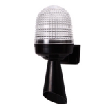 MW86M-FFF-RYG-S3(B) Сигнальный маяк 86×128 мм, с кронштейном для настенного монтажа и встраиваемым рупором, чёрный корпус, многоцветный LED модуль пост./мигающ. свечения: красный/жёлтый/зелёный + зуммер 55…90дБ (3 типа сирен), 90…240VAC, IP54