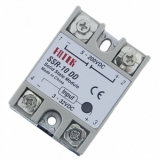 SSR-10DD 1-фазное твердотельные реле 10A, метод управления оптрон,  U вх. упр. 3-32VDC (вкл/выкл реле), Uвых 5....60VDC