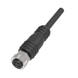 QE8-N4F2 Разъём прямой M8, 4-pin, мама (гнездо), медно-никелевый сплав + PVC, кабель 4-жильный, Imax-4A, 60VAC/DC, длина 2 м