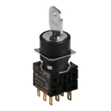 S16KR-2DK3C 2(0-S)/R/3C Селекторный переключатель с ключом, круглый, 16 мм