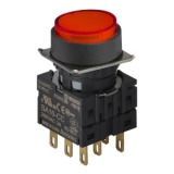 S16PR-E1R3C RED/3C Кнопочный выключатель, круглый, 16 мм