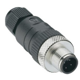 RSC 4/7 Разъем прямой  без кабеля,  (аналог LANBAO QE12-W4F) для датчиков под разъём M12, 4pin, вилка, уплотнитель для кабеля, IP67,  Lumberg