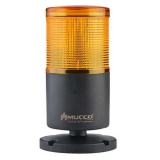 SNT-7013-DB1-3 Светосигнальная колонна, 70 мм, 1 секция, эффект вращения, зуммер, 12-24V AC/DC, Жёлтый, IP65