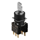 S16KR-4BK2C 2(S-0-S)/L+R/2C Селекторный переключатель с ключом, круглый, 16 мм